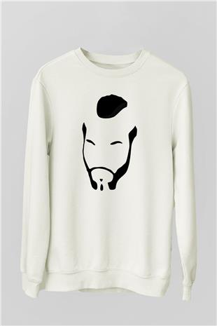 Clubber Baskılı Beyaz Unisex Sweatshirt