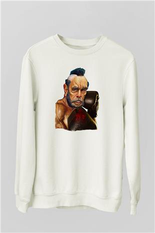 Clubber Baskılı Beyaz Unisex Sweatshirt