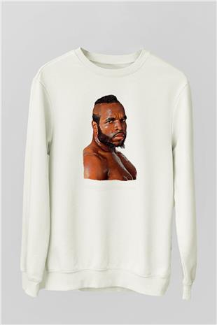 Clubber Baskılı Beyaz Unisex Sweatshirt