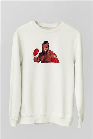 Clubber Baskılı Beyaz Unisex Sweatshirt
