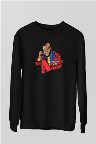 Clubber Baskılı Unisex Siyah Sweatshirt