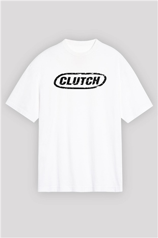 Clutch Beyaz Unisex Oversize Tişört T-Shirt