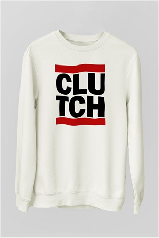 Clutch Beyaz Unisex Sweatshirt