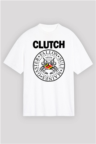 Clutch Beyaz Oversize Tişört Oversize T-shirt - TişörtFabrikası