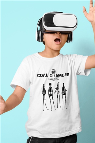Coal Chamber Baskılı Beyaz Unisex Çocuk Tişört