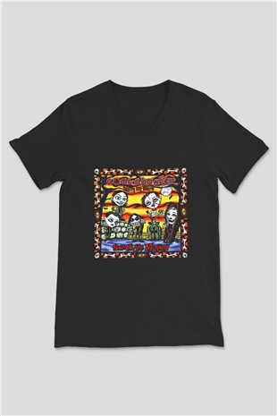 Coal Chamber Baskılı Unisex Siyah V Yaka Tişört