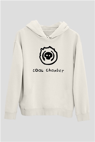 Coal Chamber Beyaz Unisex Kapşonlu Sweatshirt