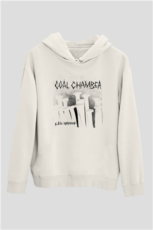 Coal Chamber Beyaz Unisex Kapşonlu Sweatshirt