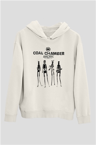 Coal Chamber Beyaz Unisex Kapşonlu Sweatshirt