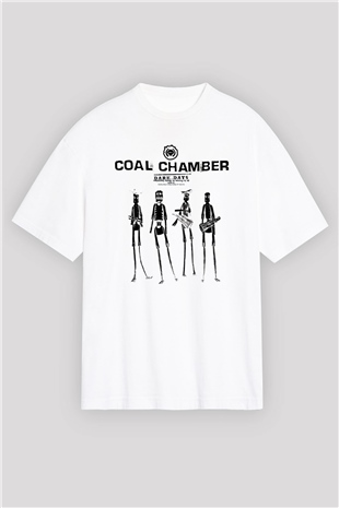Coal Chamber Beyaz Unisex Oversize Tişört T-Shirt