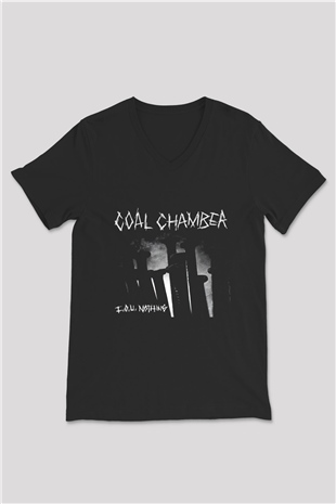 Coal Chamber Siyah Unisex V Yaka Tişört T-Shirt