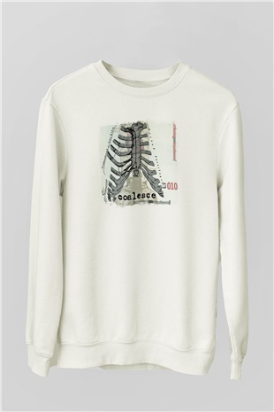 Coalesce Baskılı Unisex Beyaz Sweatshirt