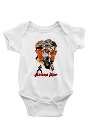 Cobra Kai Baskılı Beyaz Unisex Bebek Body - Zıbın