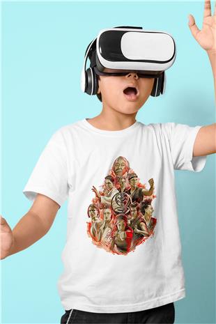 Cobra Kai Baskılı Beyaz Unisex Beyaz Çocuk Tişört - Tshirt