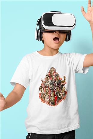Cobra Kai Baskılı Beyaz Unisex Beyaz Çocuk Tişört - Tshirt