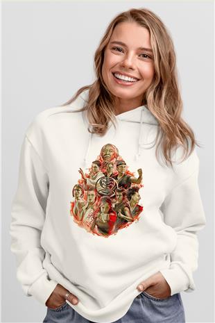 Cobra Kai Baskılı Beyaz Unisex Hoodie