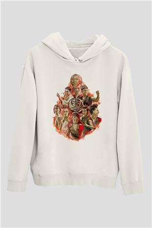 Cobra Kai Baskılı Beyaz Unisex Hoodie