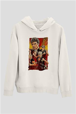 Cobra Kai Baskılı Beyaz Unisex Hoodie
