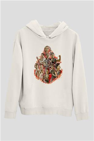 Cobra Kai Baskılı Beyaz Unisex Hoodie