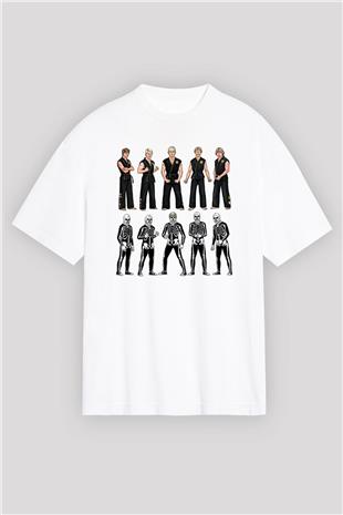 Cobra Kai Baskılı Beyaz Unisex Oversize Tişört - Tshirt