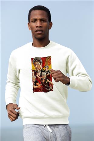 Cobra Kai Baskılı Beyaz Unisex Sweatshirt