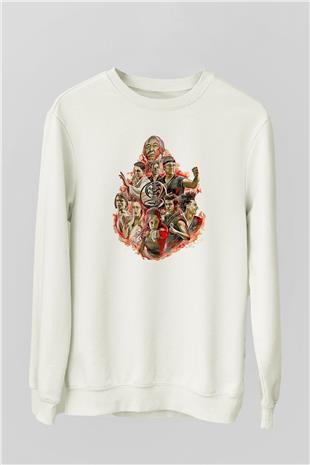 Cobra Kai Baskılı Beyaz Unisex Sweatshirt