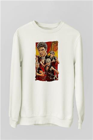 Cobra Kai Baskılı Beyaz Unisex Sweatshirt