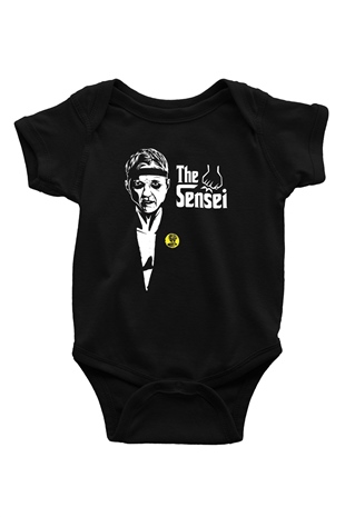 Cobra Kai Baskılı Unisex Siyah Bebek Body - Zıbın