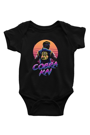 Cobra Kai Baskılı Unisex Siyah Bebek Body - Zıbın
