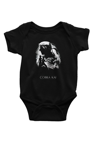 Cobra Kai Baskılı Unisex Siyah Bebek Body - Zıbın