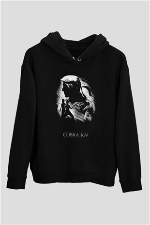 Cobra Kai Baskılı Unisex Siyah Hoodie