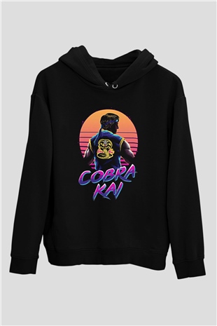 Cobra Kai Baskılı Unisex Siyah Hoodie