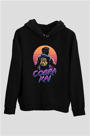 Cobra Kai Baskılı Unisex Siyah Hoodie