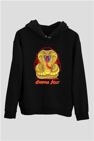 Cobra Kai Baskılı Unisex Siyah Hoodie