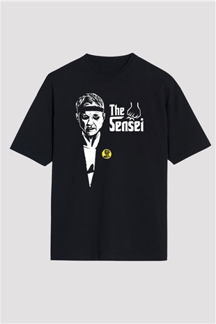 Cobra Kai Baskılı Unisex Siyah Oversize Tişört - Tshirt