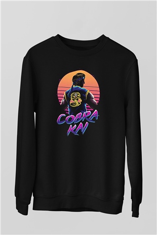 Cobra Kai Baskılı Unisex Siyah Sweatshirt