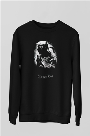 Cobra Kai Baskılı Unisex Siyah Sweatshirt