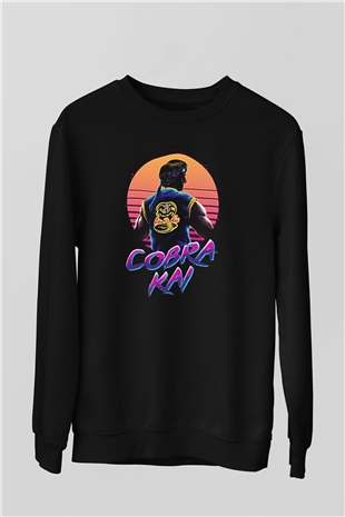 Cobra Kai Baskılı Unisex Siyah Sweatshirt