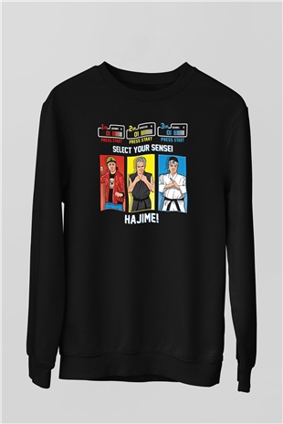 Cobra Kai Baskılı Unisex Siyah Sweatshirt
