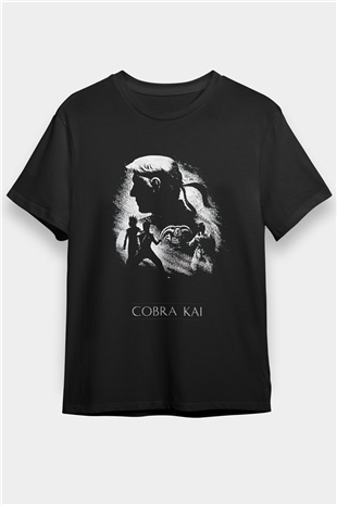 Cobra Kai Baskılı Unisex Siyah Tişört - Tshirt
