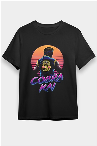 Cobra Kai Baskılı Unisex Siyah Tişört - Tshirt