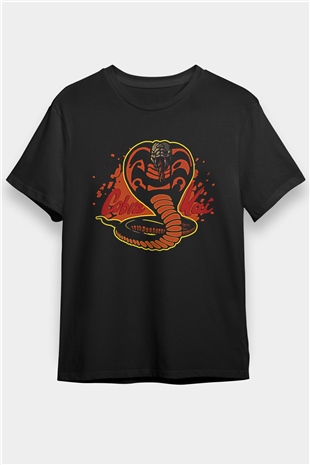 Cobra Kai Baskılı Unisex Siyah Tişört - Tshirt