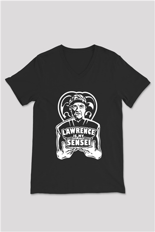 Cobra Kai Baskılı Unisex Siyah V Yaka Tişört - Tshirt