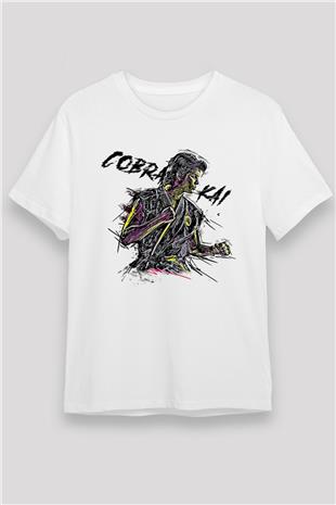 Cobra Kai Unisex Baskılı Beyaz Tişört - Tshirt