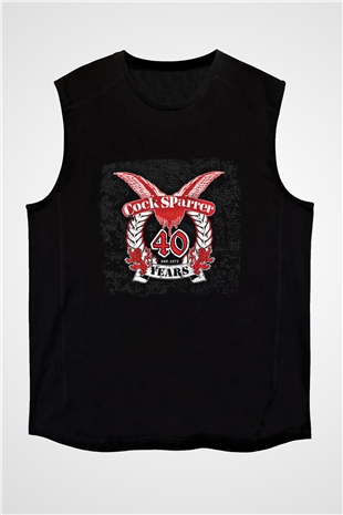 Cock Sparrer Baskılı Unisex Siyah Kolsuz Tişört