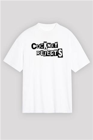 Cockney Rejects Baskılı Beyaz Unisex Oversize Tişört - Tshirt
