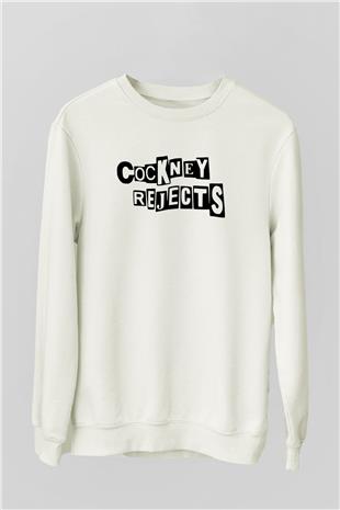 Cockney Rejects Baskılı Beyaz Unisex Sweatshirt