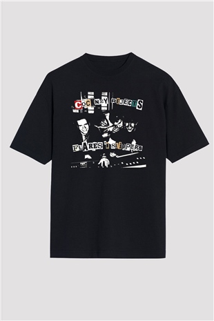 Cockney Rejects Baskılı Unisex Siyah Oversize Tişört - Tshirt