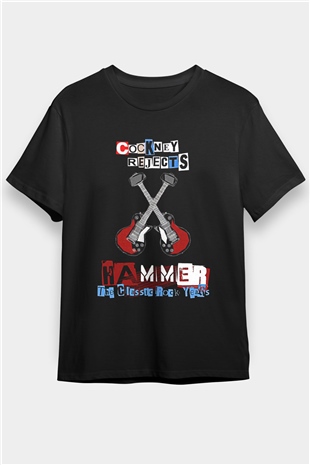 Cockney Rejects Baskılı Unisex Siyah Tişört - Tshirt