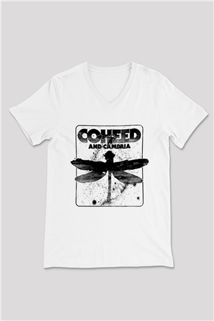 Coheed and Cambria Beyaz Unisex V Yaka Tişört